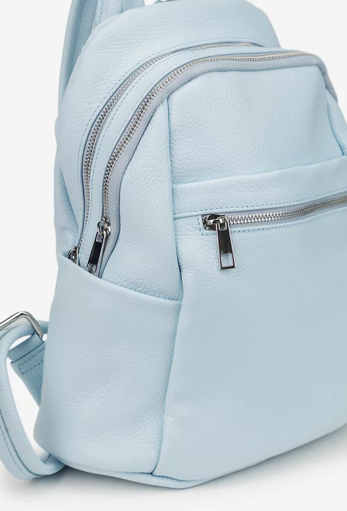 Rucsac dama bleu din piele naturala