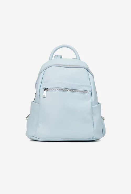 Rucsac dama bleu din piele naturala