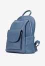 Rucsac dama bleu din piele texturata cu buzunar