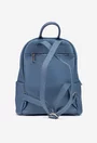 Rucsac dama bleu din piele texturata cu buzunar