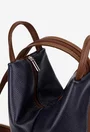 Rucsac dama bleumarin cu maro din piele texturata