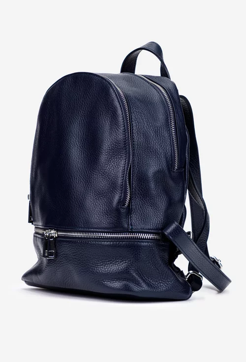 Rucsac dama bleumarin din piele texturata