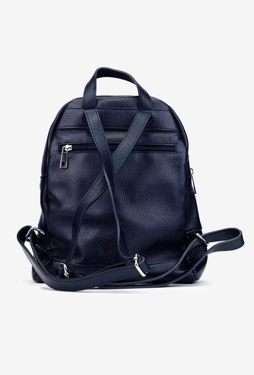 Rucsac dama bleumarin din piele texturata