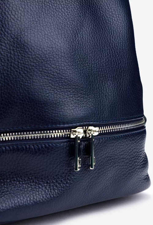 Rucsac dama bleumarin din piele texturata