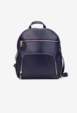 Rucsac dama bleumarin din piele texturata