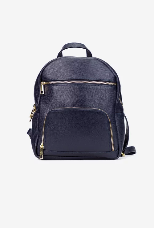 Rucsac dama bleumarin din piele texturata