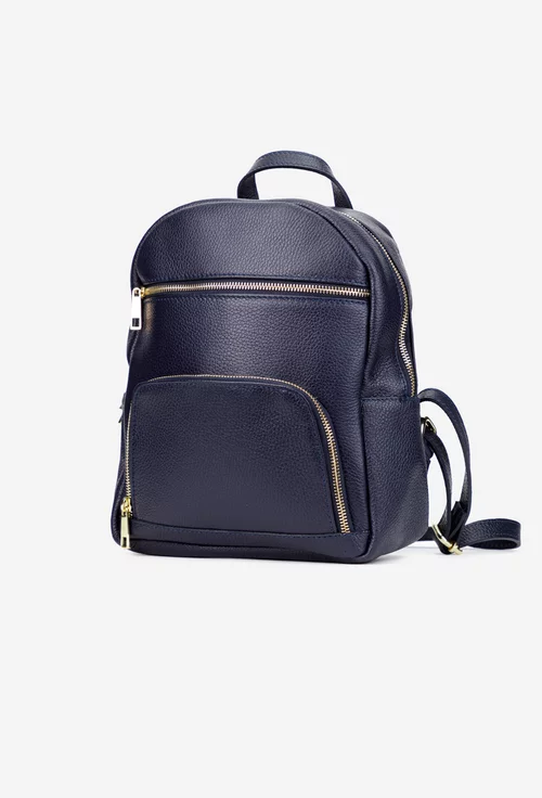 Rucsac dama bleumarin din piele texturata