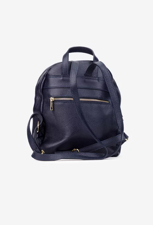 Rucsac dama bleumarin din piele texturata