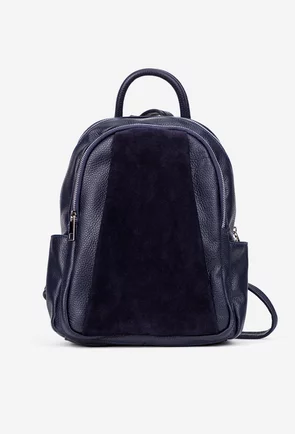 Rucsac dama bleumarin din piele texturata