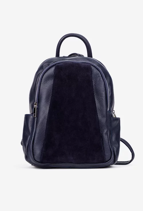 Rucsac dama bleumarin din piele texturata