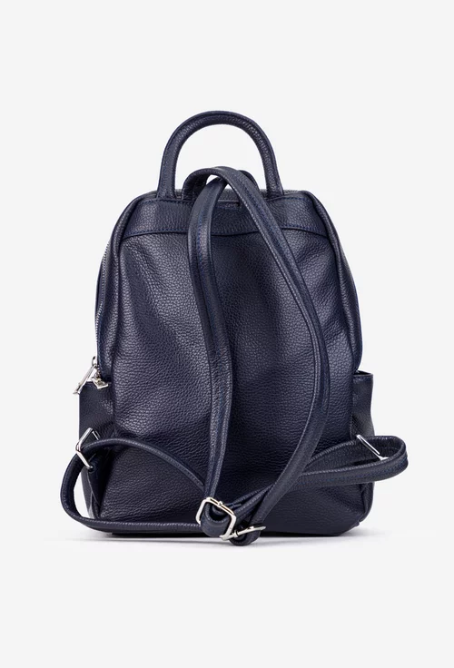 Rucsac dama bleumarin din piele texturata