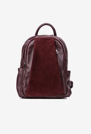 Rucsac dama bordo din piele texturata