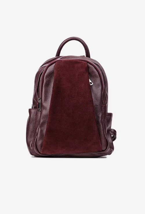 Rucsac dama bordo din piele texturata