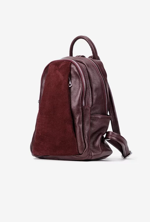 Rucsac dama bordo din piele texturata