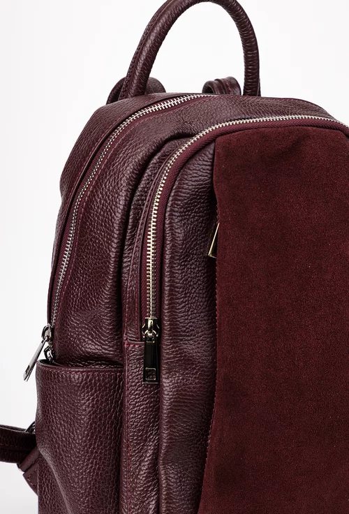 Rucsac dama bordo din piele texturata