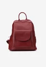 Rucsac dama caramiziu din piele texturata cu buzunar
