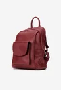 Rucsac dama caramiziu din piele texturata cu buzunar