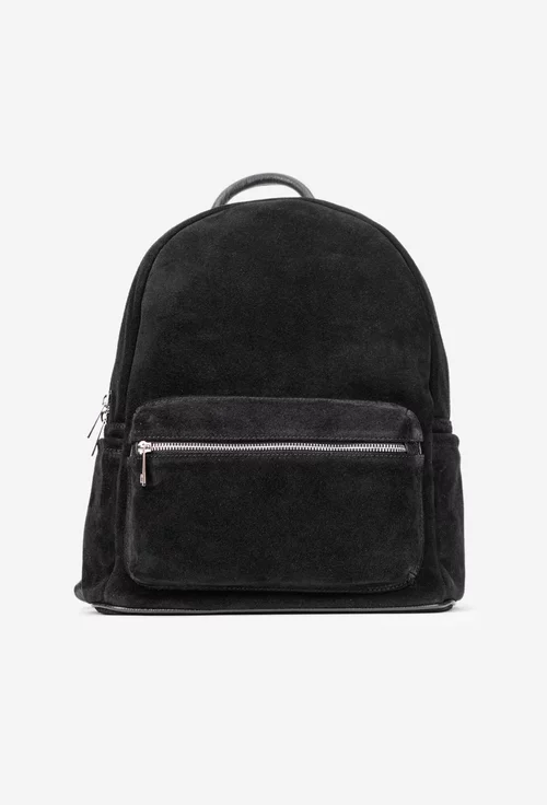 Rucsac dama din piele intoarsa neagra