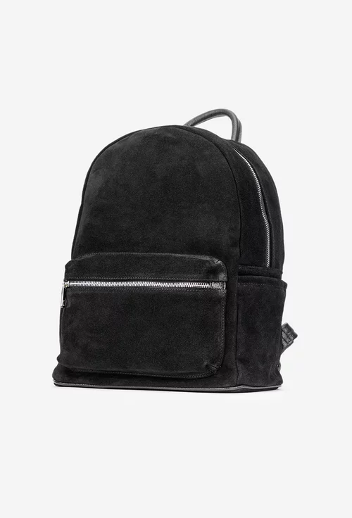 Rucsac dama din piele intoarsa neagra