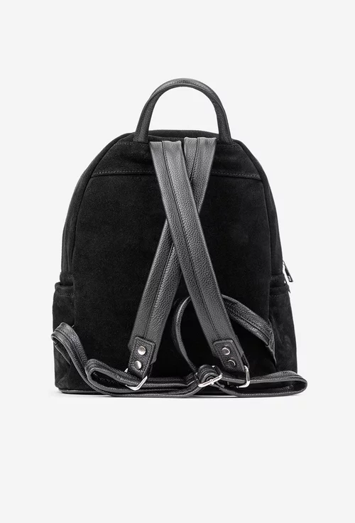Rucsac dama din piele intoarsa neagra