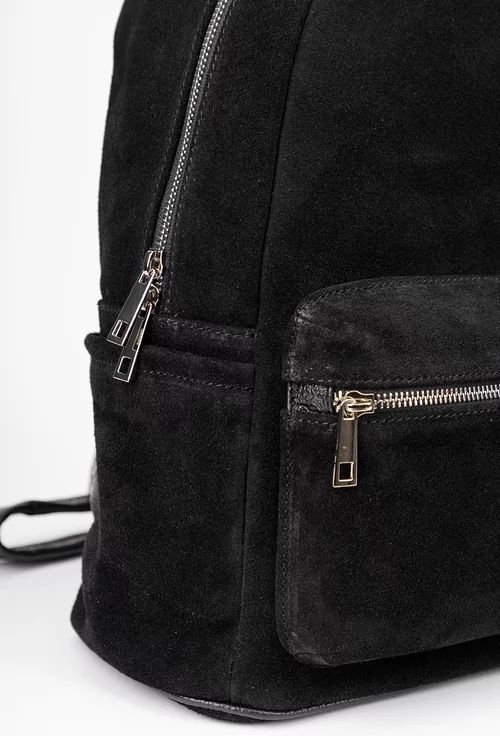 Rucsac dama din piele intoarsa neagra