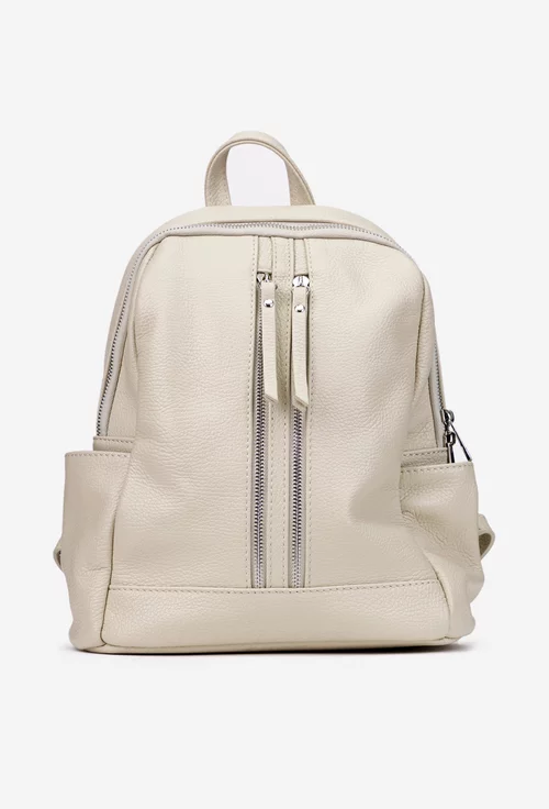 Rucsac dama din piele naturala bej deschis