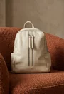 Rucsac dama din piele naturala bej deschis