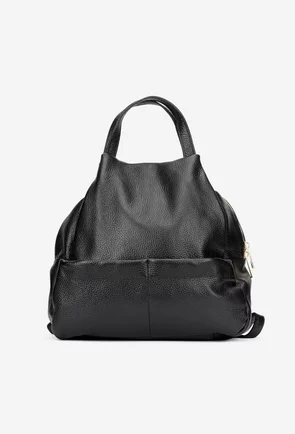 Rucsac dama din piele naturala texturata neagra