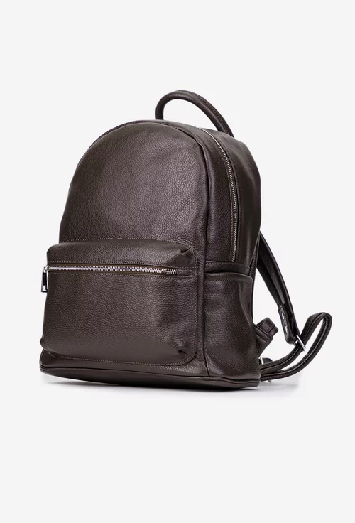 Rucsac dama din piele texturata maro