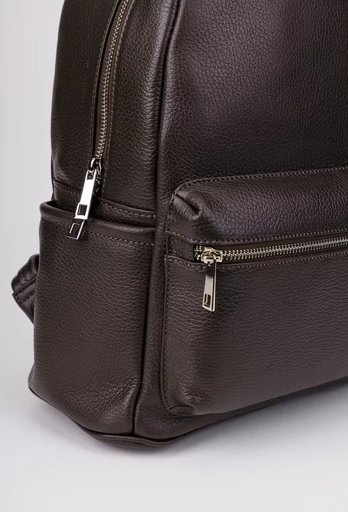 Rucsac dama din piele texturata maro