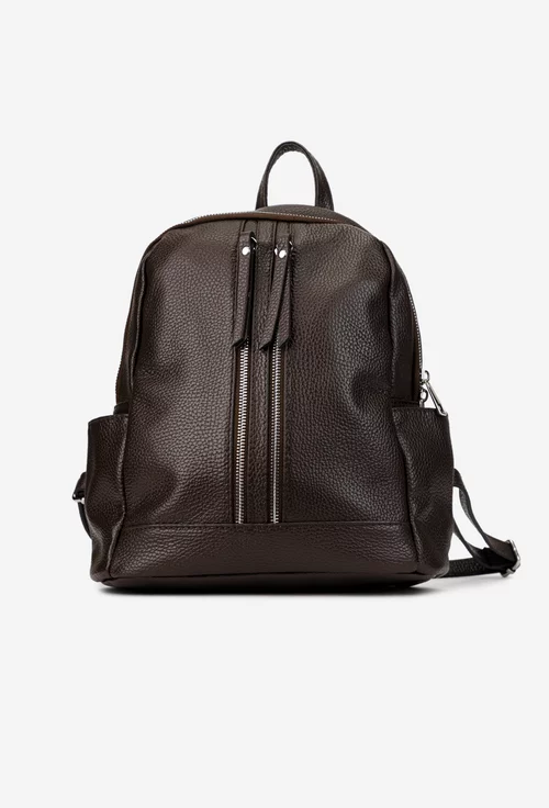Rucsac dama din piele texturata maro