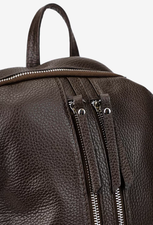 Rucsac dama din piele texturata maro