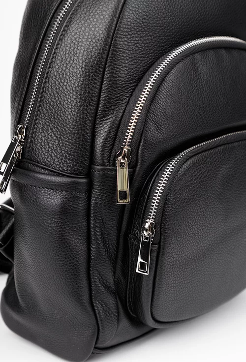 Rucsac dama din piele texturata neagra
