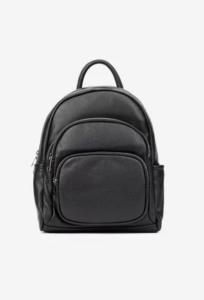 Rucsac dama din piele texturata neagra