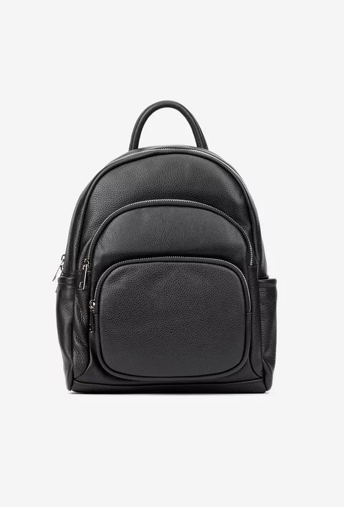 Rucsac dama din piele texturata neagra
