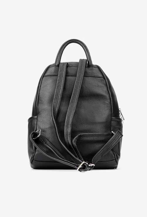 Rucsac dama din piele texturata neagra