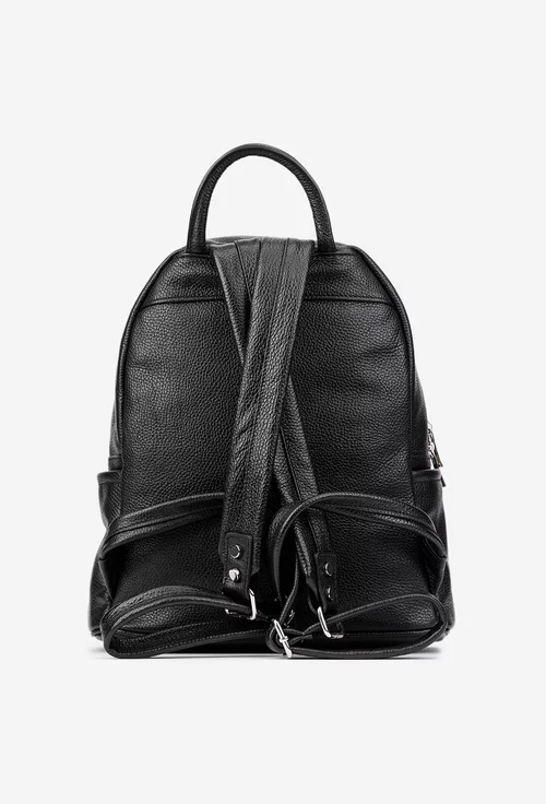 Rucsac dama din piele texturata neagra