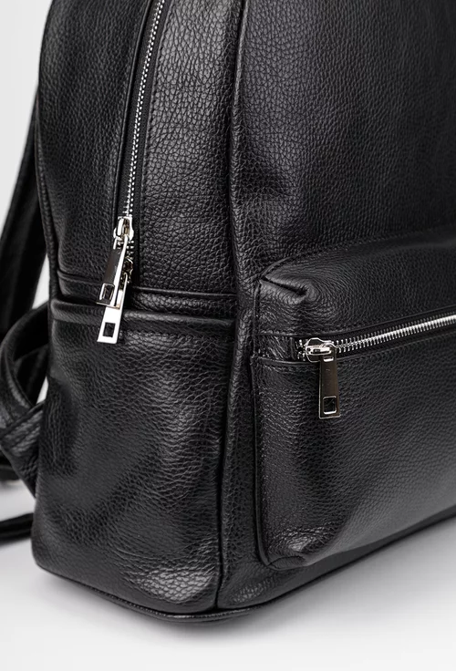 Rucsac dama din piele texturata neagra