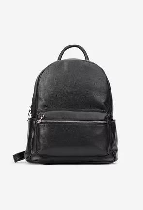 Rucsac dama din piele texturata neagra