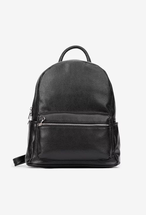 Rucsac dama din piele texturata neagra