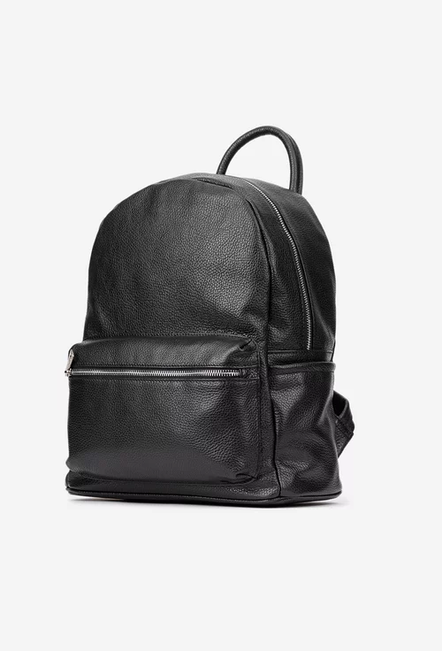Rucsac dama din piele texturata neagra