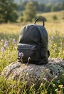 Rucsac dama din piele texturata neagra