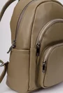 Rucsac dama din piele texturata taupe