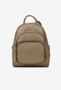Rucsac dama din piele texturata taupe