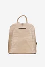 Rucsac dama elegant bej din piele croco