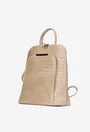 Rucsac dama elegant bej din piele croco