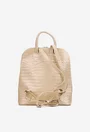 Rucsac dama elegant bej din piele croco