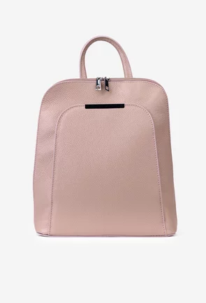 Rucsac dama elegant din piele roz pudra
