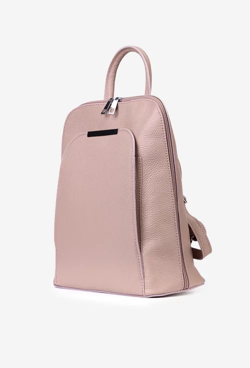 Rucsac dama elegant din piele roz pudra picture - 3