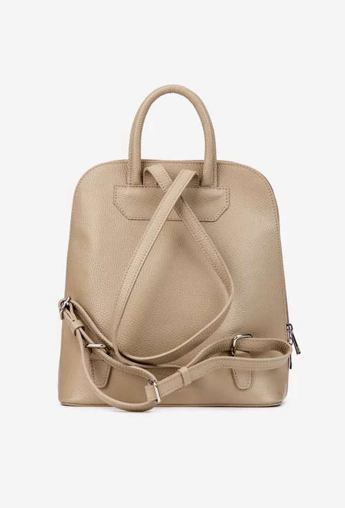 Rucsac dama elegant din piele taupe